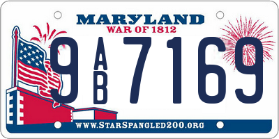 MD license plate 9AB7169
