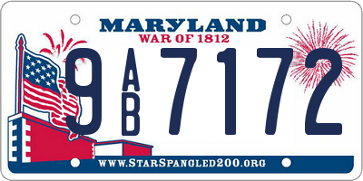 MD license plate 9AB7172