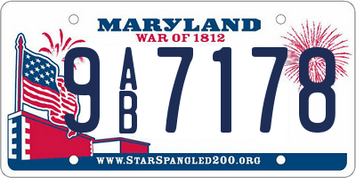 MD license plate 9AB7178
