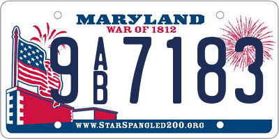 MD license plate 9AB7183