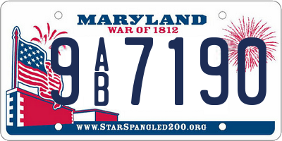 MD license plate 9AB7190