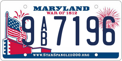 MD license plate 9AB7196