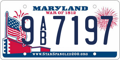 MD license plate 9AB7197