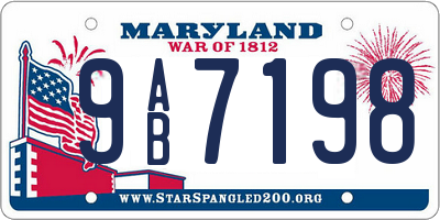 MD license plate 9AB7198