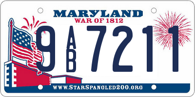 MD license plate 9AB7211