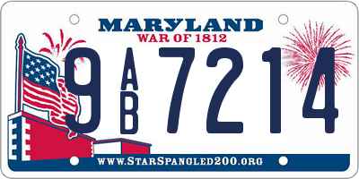 MD license plate 9AB7214
