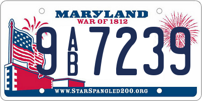MD license plate 9AB7239