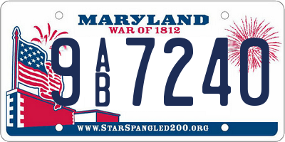 MD license plate 9AB7240