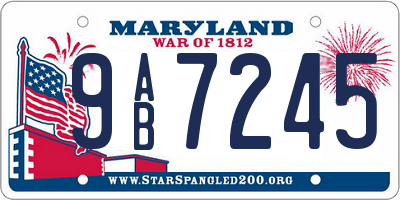 MD license plate 9AB7245