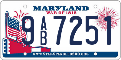 MD license plate 9AB7251