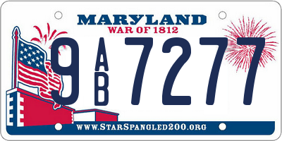 MD license plate 9AB7277