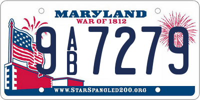 MD license plate 9AB7279