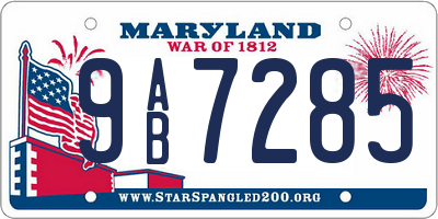 MD license plate 9AB7285