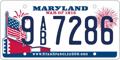 MD license plate 9AB7286
