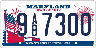MD license plate 9AB7300
