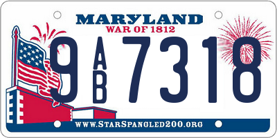 MD license plate 9AB7318
