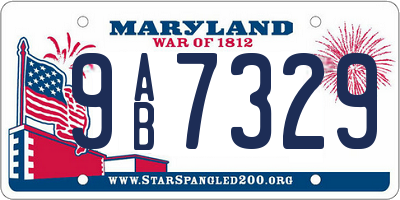 MD license plate 9AB7329
