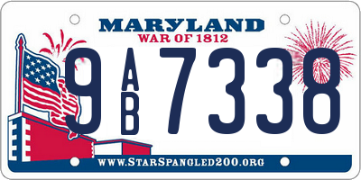 MD license plate 9AB7338