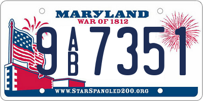 MD license plate 9AB7351