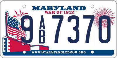 MD license plate 9AB7370