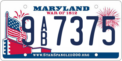 MD license plate 9AB7375