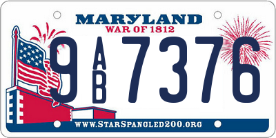 MD license plate 9AB7376