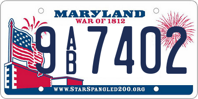 MD license plate 9AB7402