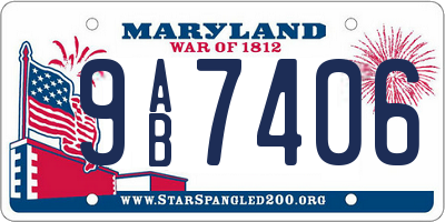 MD license plate 9AB7406