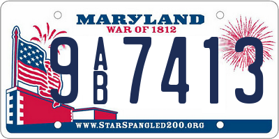 MD license plate 9AB7413