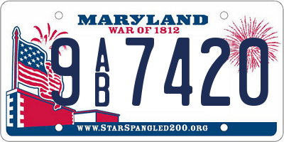 MD license plate 9AB7420
