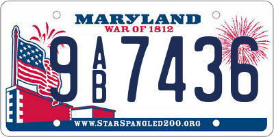 MD license plate 9AB7436