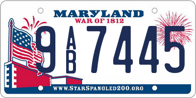 MD license plate 9AB7445