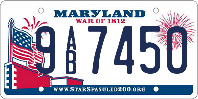 MD license plate 9AB7450