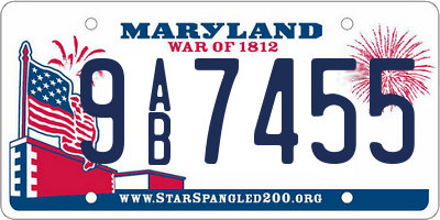 MD license plate 9AB7455