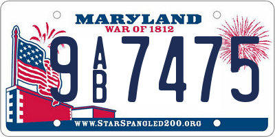 MD license plate 9AB7475