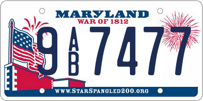 MD license plate 9AB7477