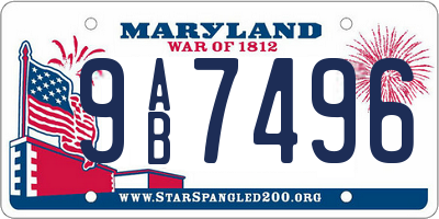 MD license plate 9AB7496