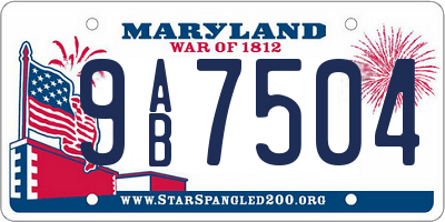 MD license plate 9AB7504
