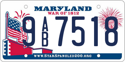 MD license plate 9AB7518