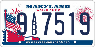 MD license plate 9AB7519