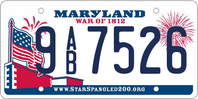 MD license plate 9AB7526