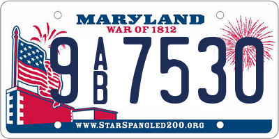 MD license plate 9AB7530