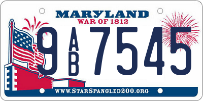 MD license plate 9AB7545