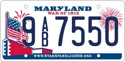 MD license plate 9AB7550