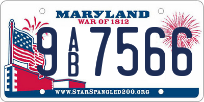 MD license plate 9AB7566