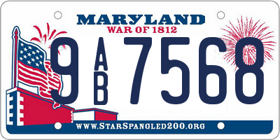 MD license plate 9AB7568
