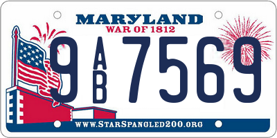 MD license plate 9AB7569