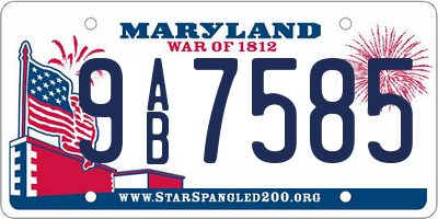 MD license plate 9AB7585