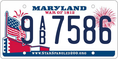 MD license plate 9AB7586
