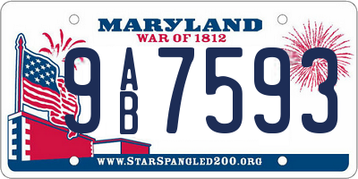 MD license plate 9AB7593